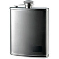 6 Oz. Stainless Steel Brush Finished Flask w/ Small Checkered Pattern